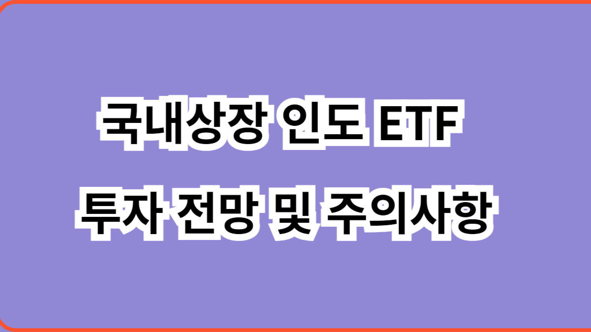 국내상장 인도 ETF 투자 전망 및 주의사항