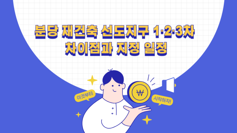 분당 재건축 선도지구 1·2·3차 진행 단계와 지정 일정 비교